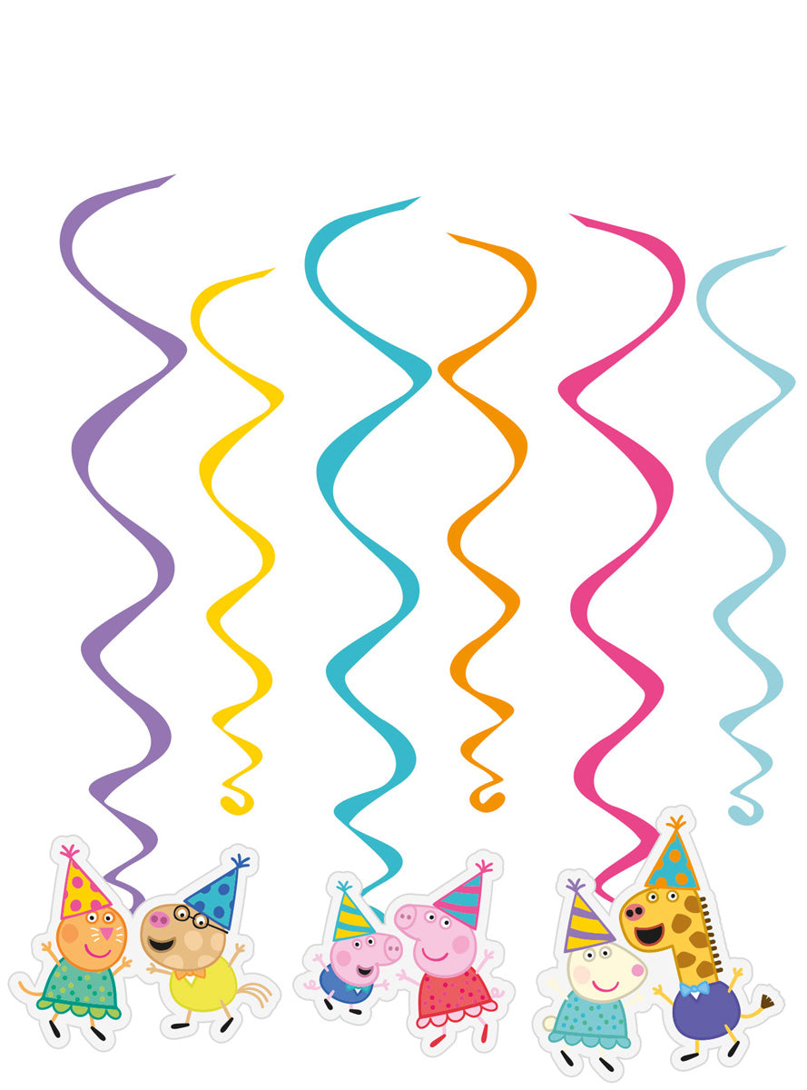 Peppa Pig Character Hanging Party Decorations 6 Pack - Main Image