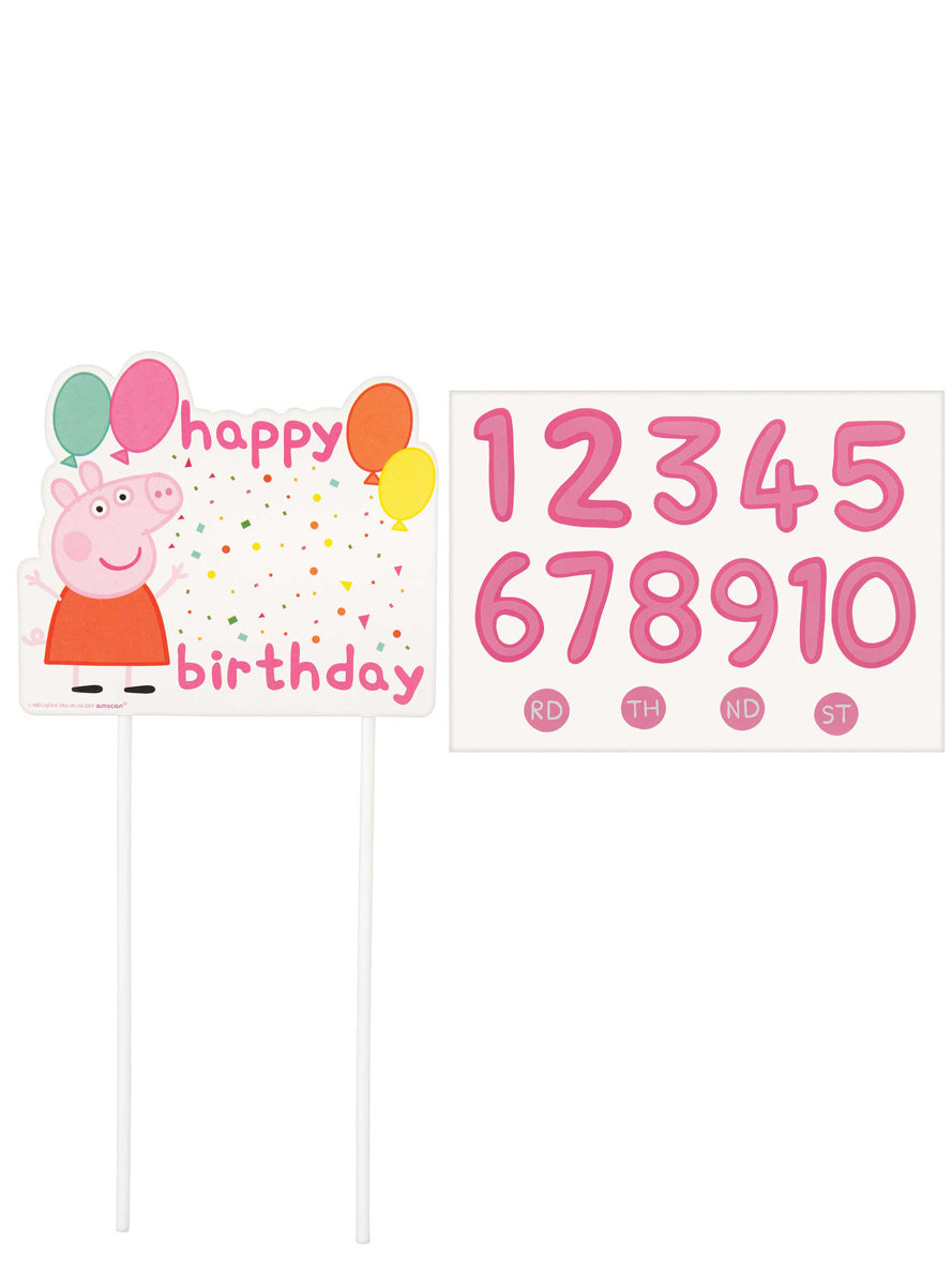 Peppa Pig Pick an Age Birthday Cake Topper - Main Image