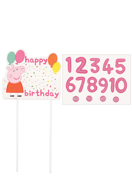 Peppa Pig Pick an Age Birthday Cake Topper - Main Image