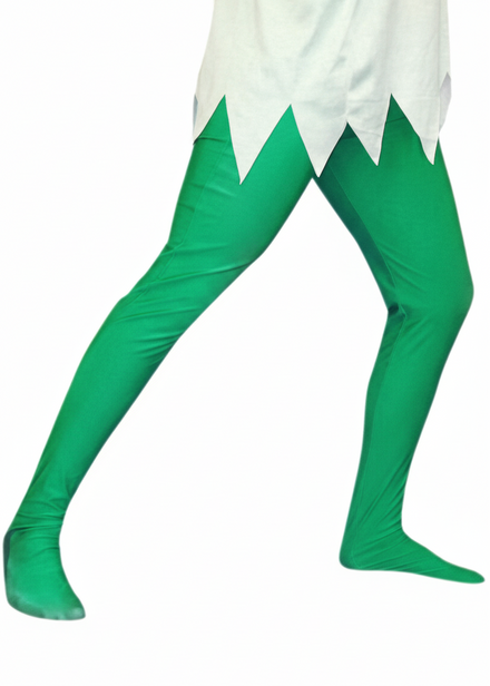 Peter Pan Mens Green Lycra Costume Tights - Main Image