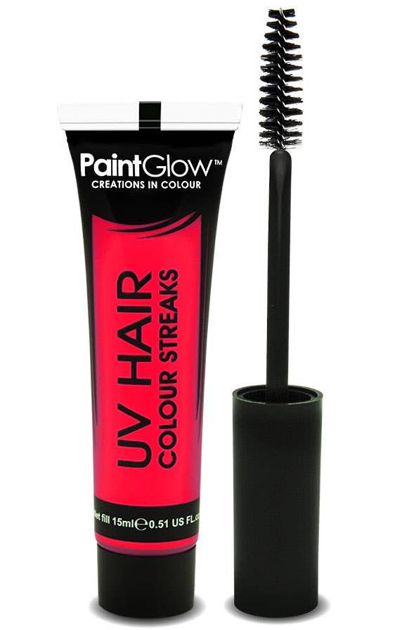 Blacklight Neon Pink Hair Streaks Fluro Pink UV Hair Mascara