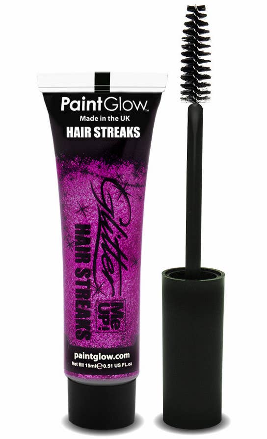 Glitter Me Up Fuchsia Hair Streaks Purple Glitter Hair Mascara
