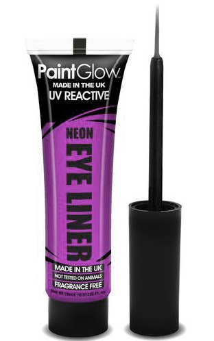 UV Reactive Neon Purple Liquid Eyeliner Makeup by PaintGlow