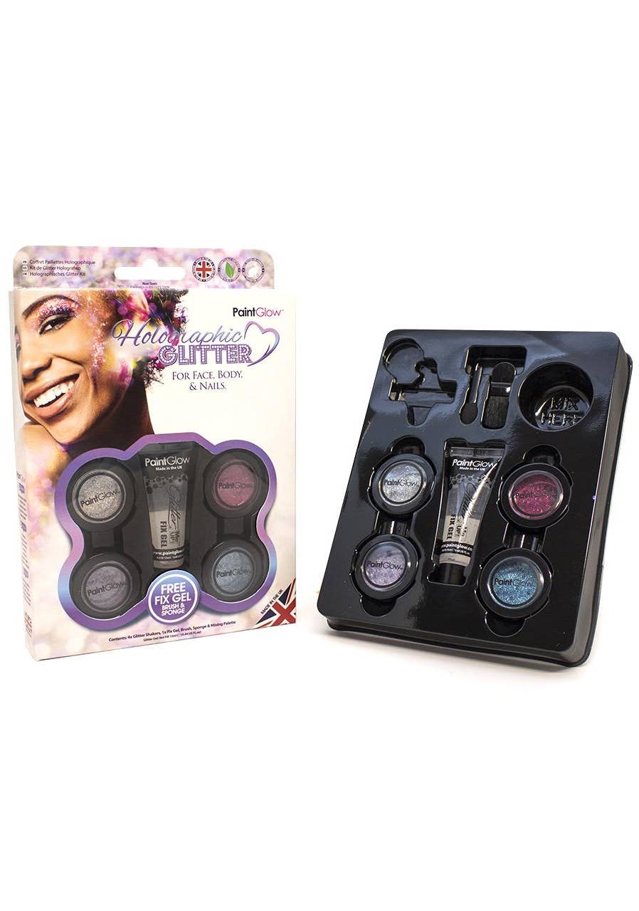 Holographic 4 Colour Loose Glitter Makeup Kit Image 3