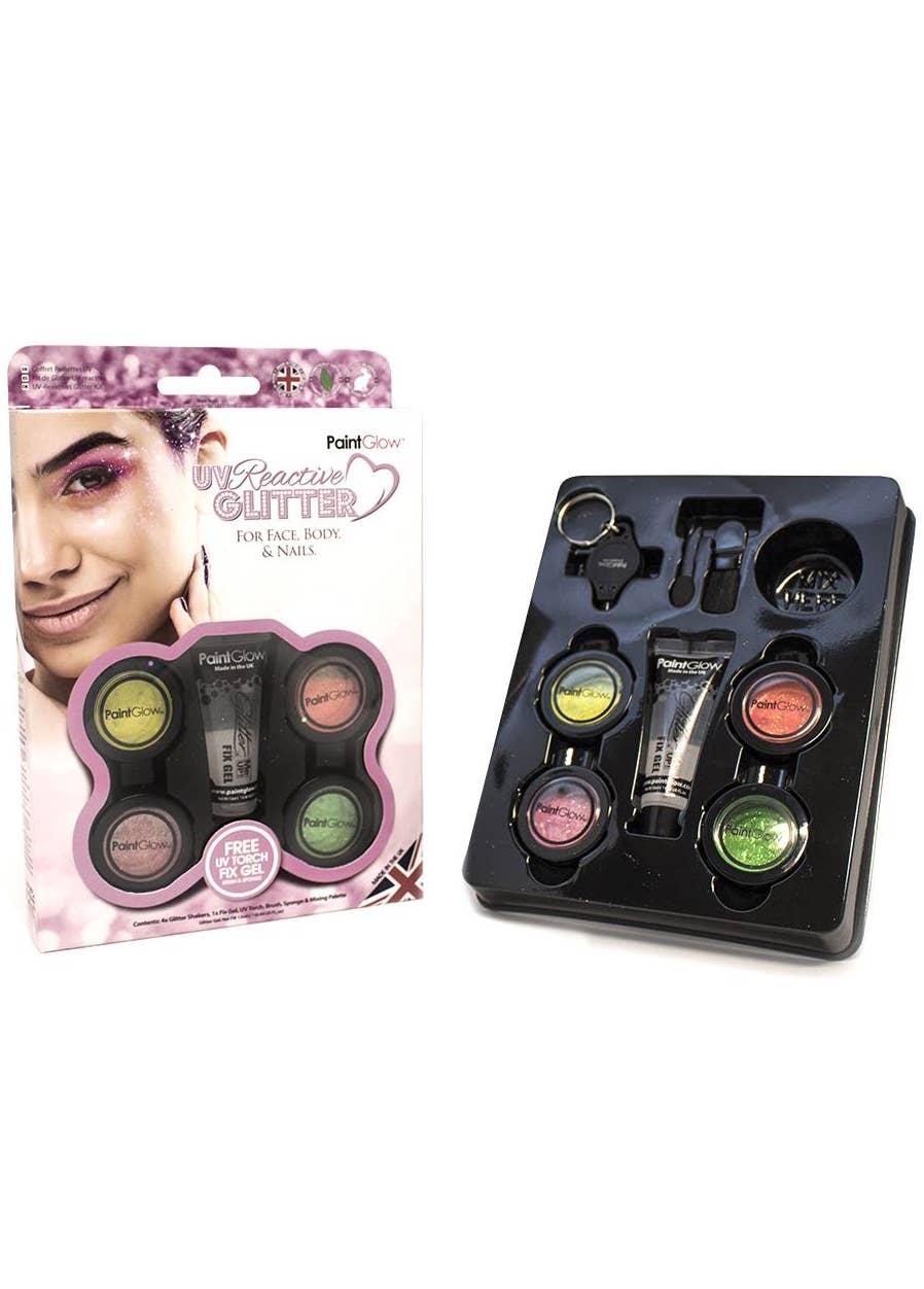 UV Reactive Loose Glitter Makeup Kit Image 3