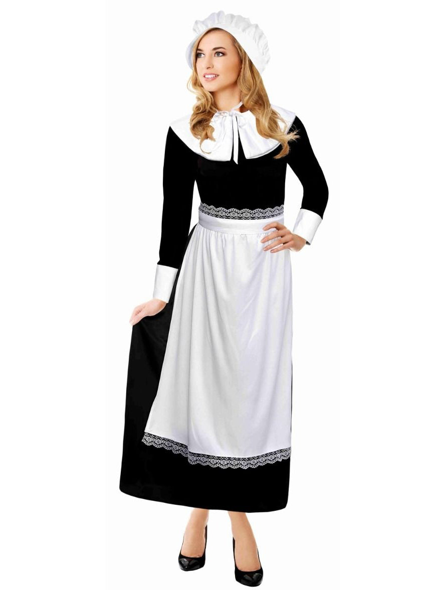 Pilgrim Womens Black and White Historical Costume - Main Image