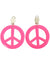 Clip-on Pink Peace Sign Hippie Costume Earrings