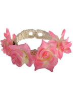 Image of Cute Pink and Cream Floral Hippie Costume Bracelet