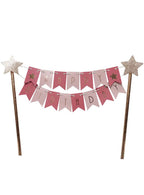 Image of Pink and Gold Foil Happy Birthday Cake Topper