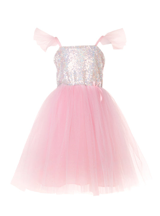 Pink And Silver Sequin Girls Princess Costume - Alternate Image