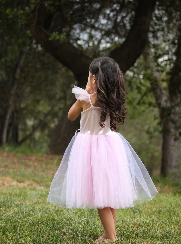 Pink And Silver Sequin Girls Princess Costume - Lifestyle Image 6