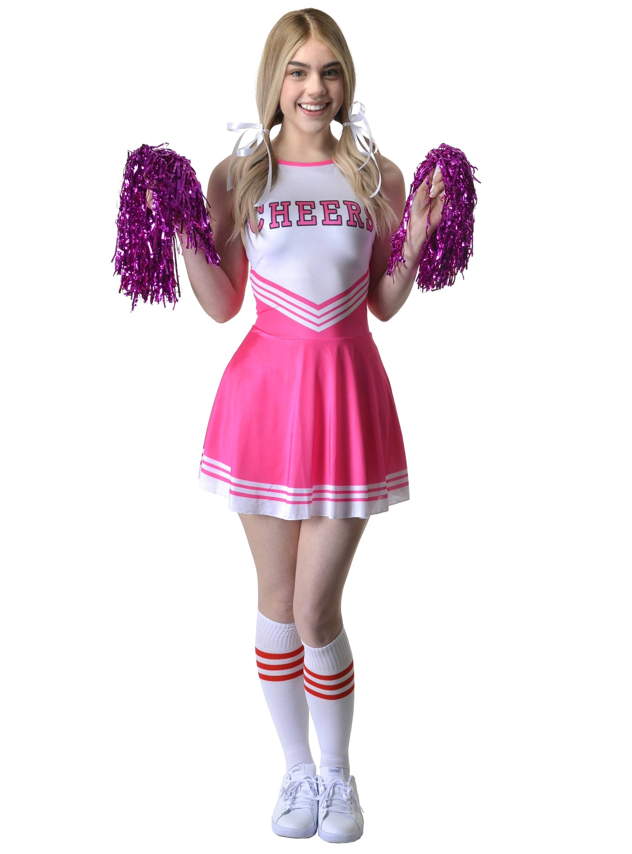 Daring Pink Cheerleader Costume for Teen Girls1