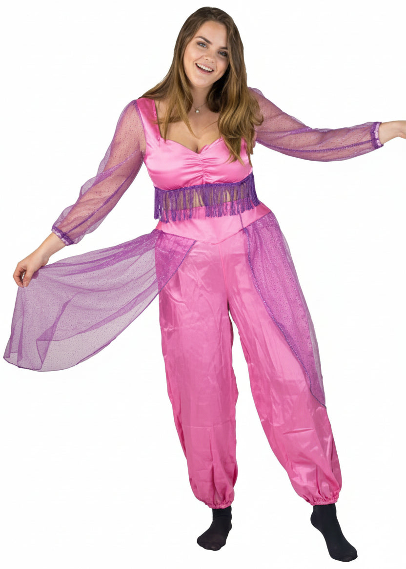 Womens Pink Belly Dancer Costume Front Image