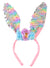 Reversible Pink and Silver Sequin Bunny Ears With Flowers