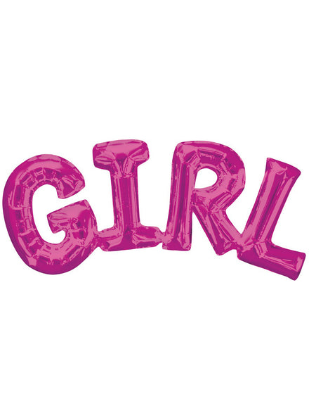 Pink Girl Air Fill Foil Balloon - Main Image