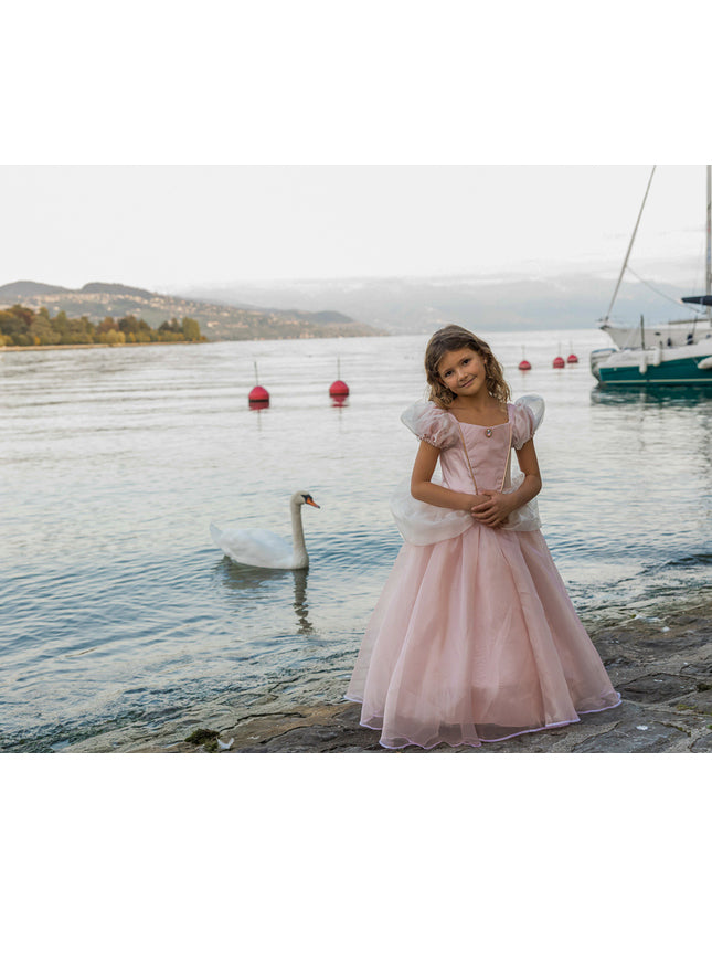 Pink Girls Long Princess Costume - Lifestyle Image 5