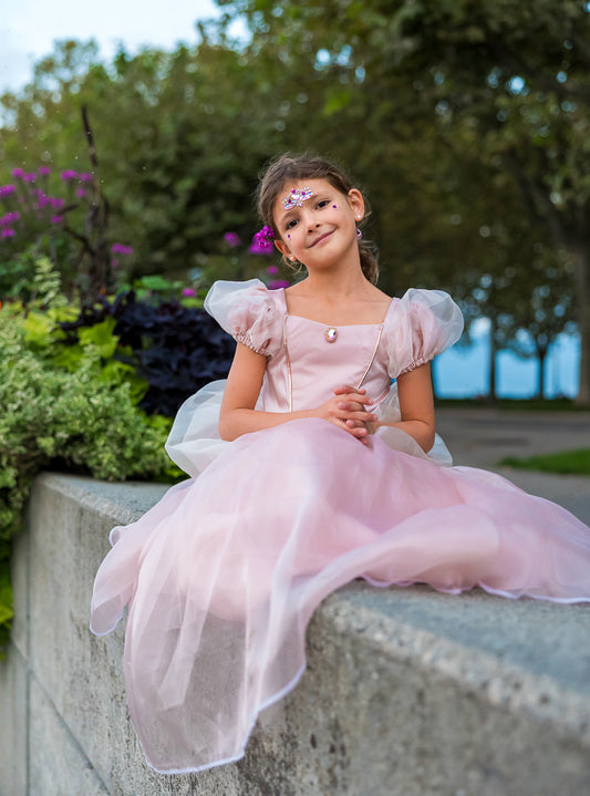 Pink Girls Long Princess Costume - Lifestyle Image 9