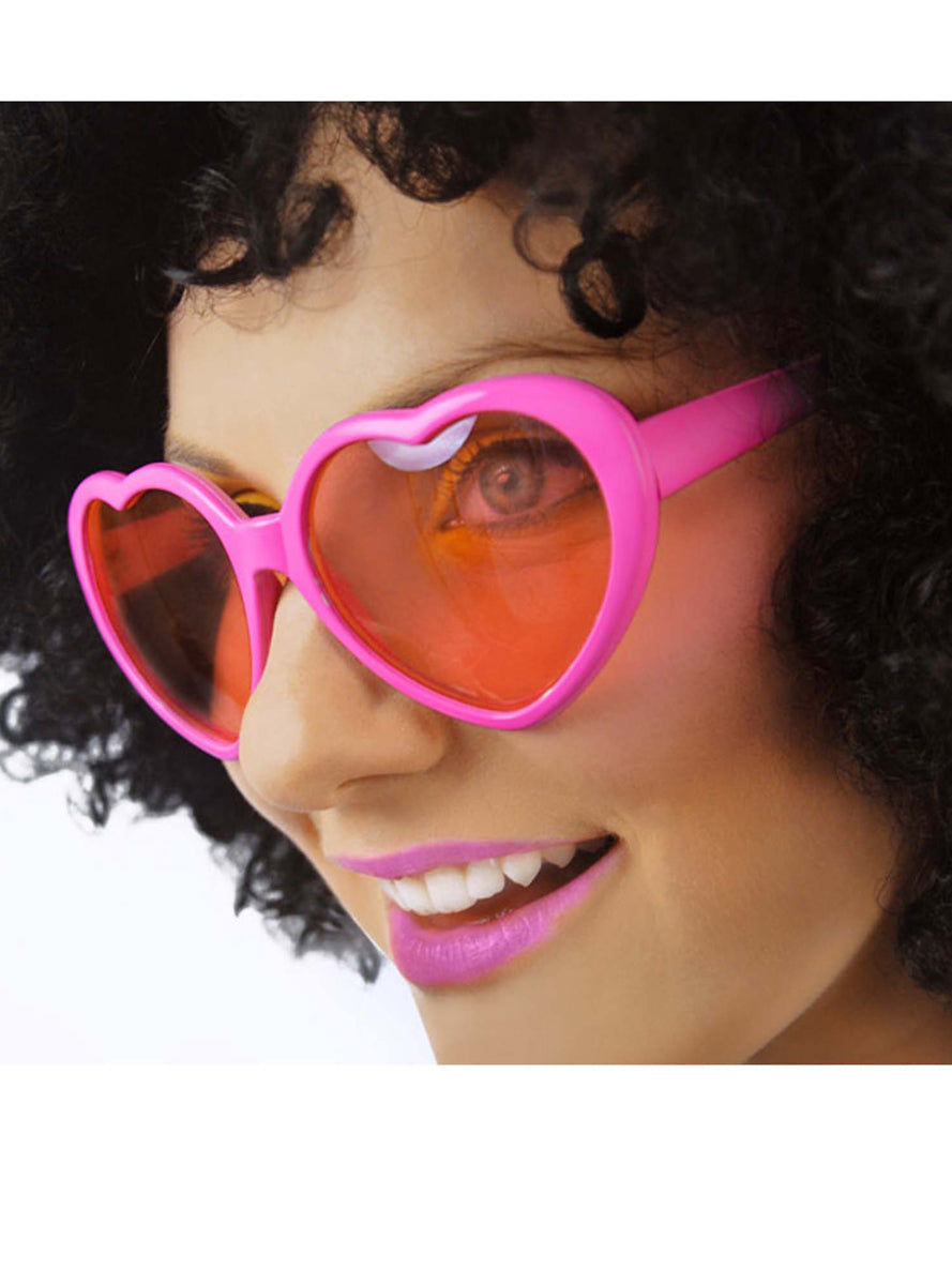 Pink Heart Adults Party Glasses - Lifestyle Image