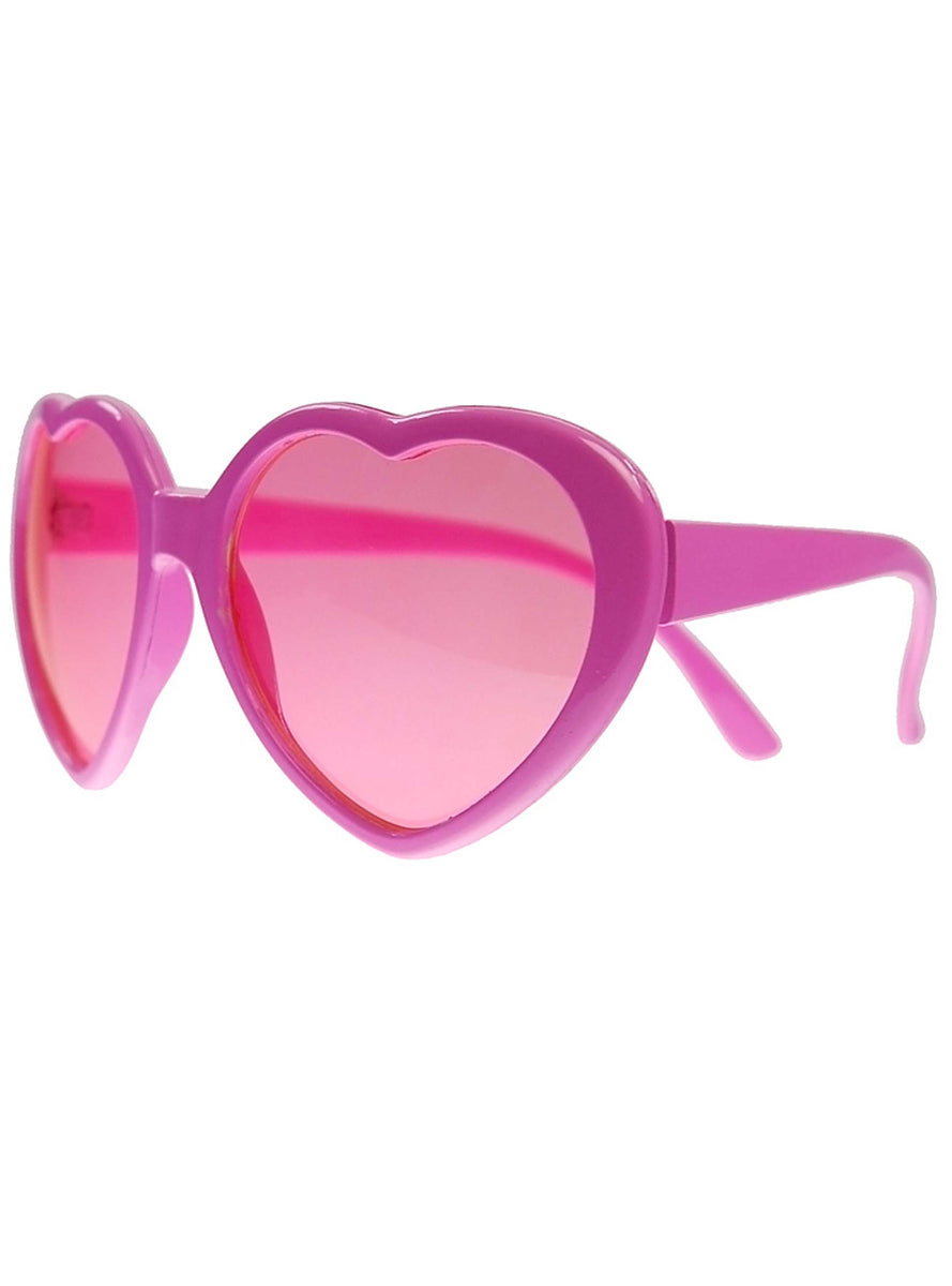 Pink Heart Adults Party Glasses - Side Image