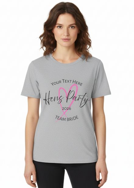 Womens Grey Team Bride Hens Party Personalised Shirt