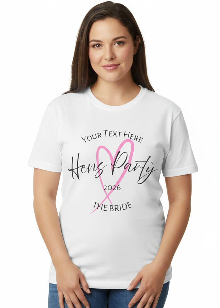 The Bride Womens White Personalised Plus Size Hens Party Shirt