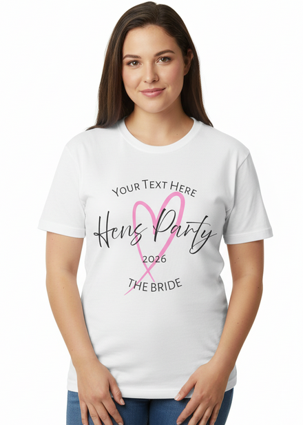 The Bride Womens White Personalised Plus Size Hens Party Shirt