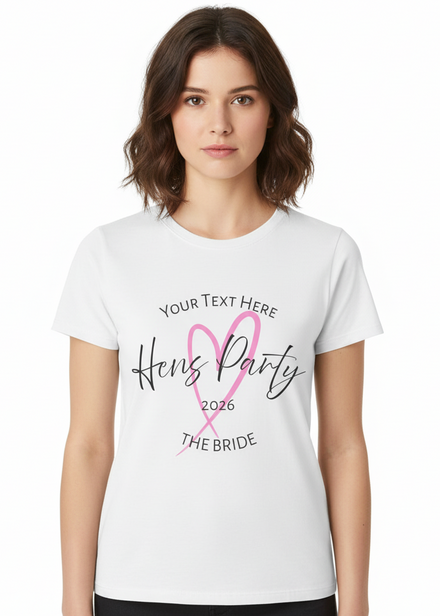 The Bride Womens White Personalised Hens Party Shirt