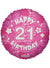 Image of Pink Holographic 46cm 21st Birthday Balloon