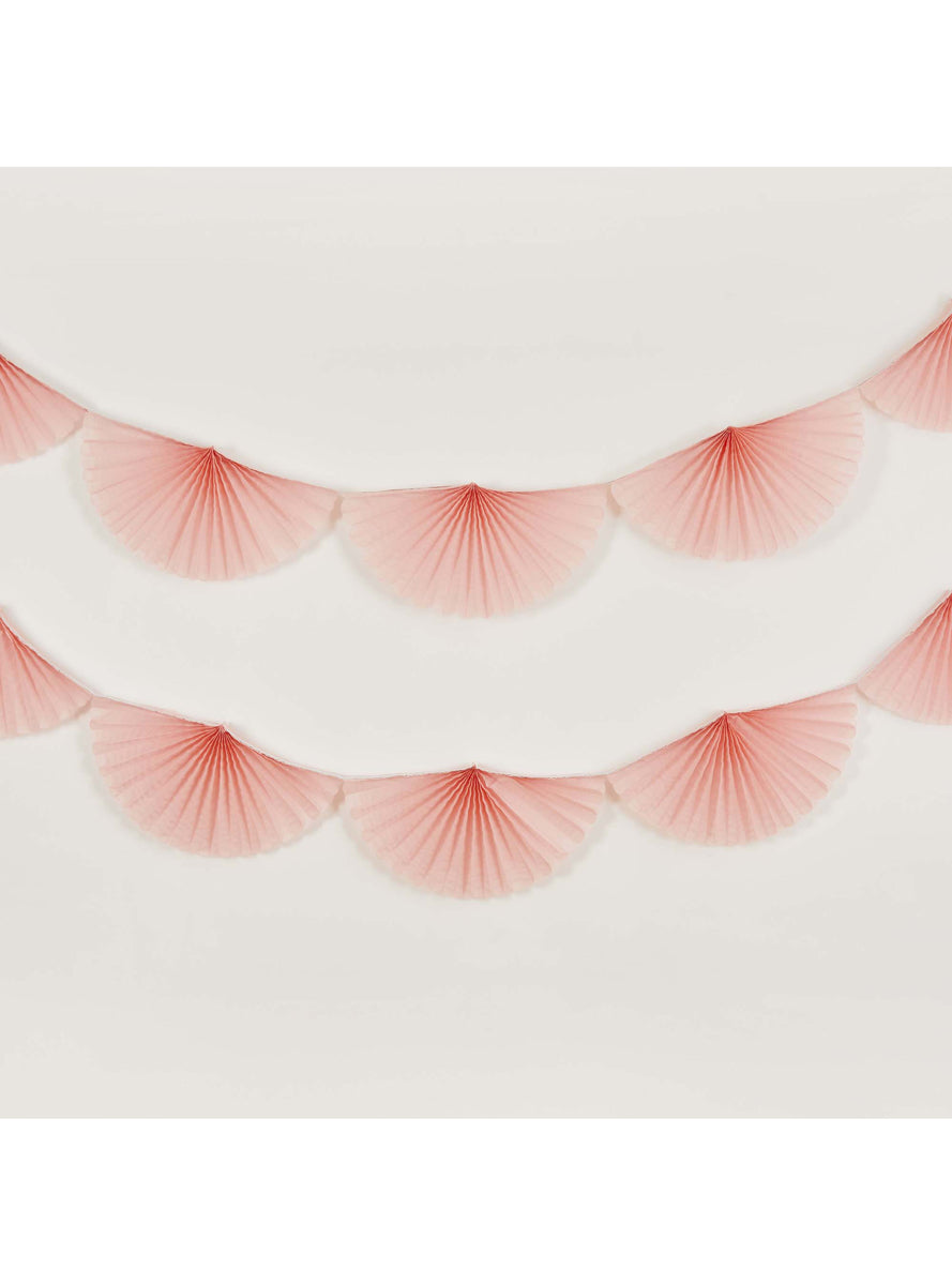 Pink Paper Fan 2m Long Party Garland - Lifestyle Image