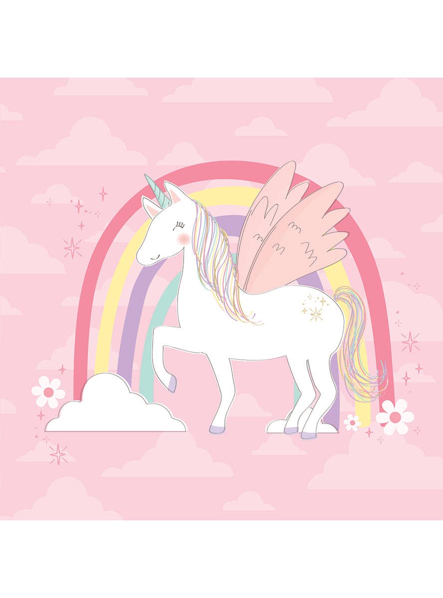 Image of Pink Unicorn 20 Pack Paper Party Napkins