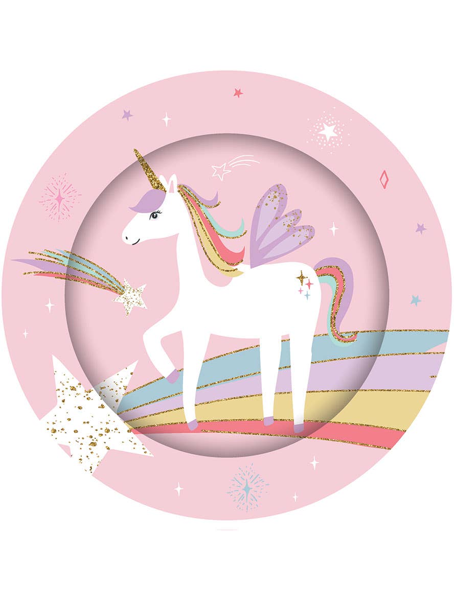 Image of Pink Unicorn 8 Pack Paper Party Plates