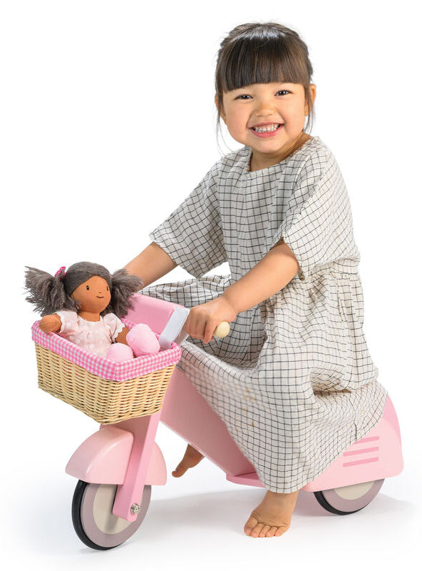 Pink Wooden Toy Scooter For Children - Alternate Image