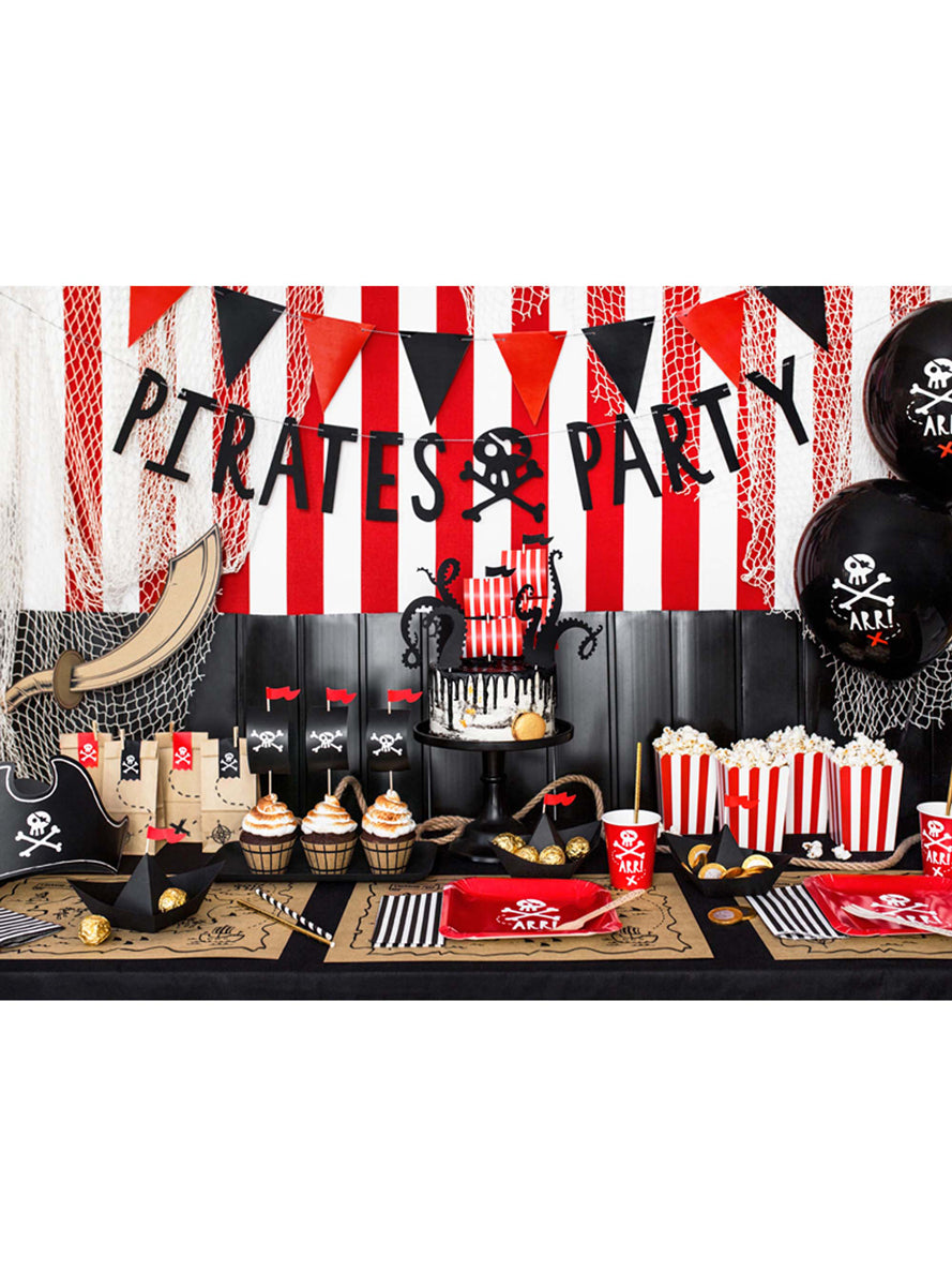 Pirates Party 1m Long Black Skull and Crossbone Banner - Lifestyle Image 1