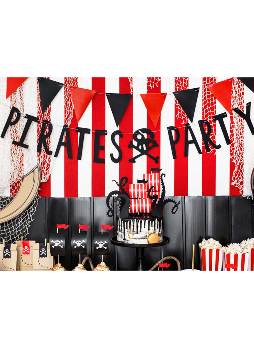 Pirates Party 1m Long Black Skull and Crossbone Banner - Lifestyle Image 2