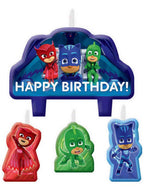Image Of PJ Masks 4 Piece Birthday Cake Candle Set