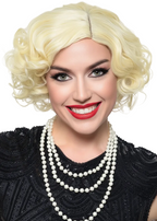 Extra Short Curly Blonde Flapper Wig for Women - Main Image