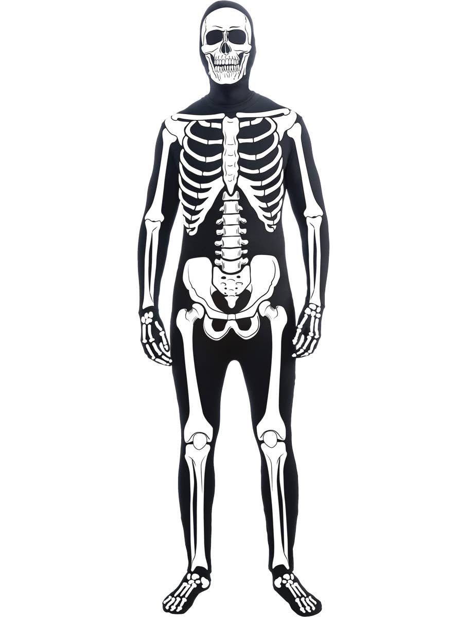 Image of Spooky Skeleton Skin Suit Plus Size Men's Halloween Costume