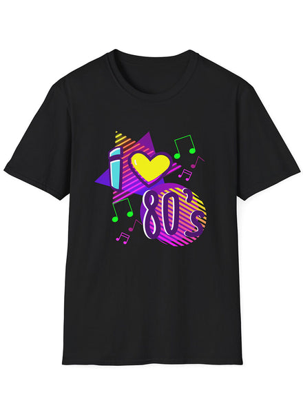 Plus Size Neon I Love 80s Costume Shirt