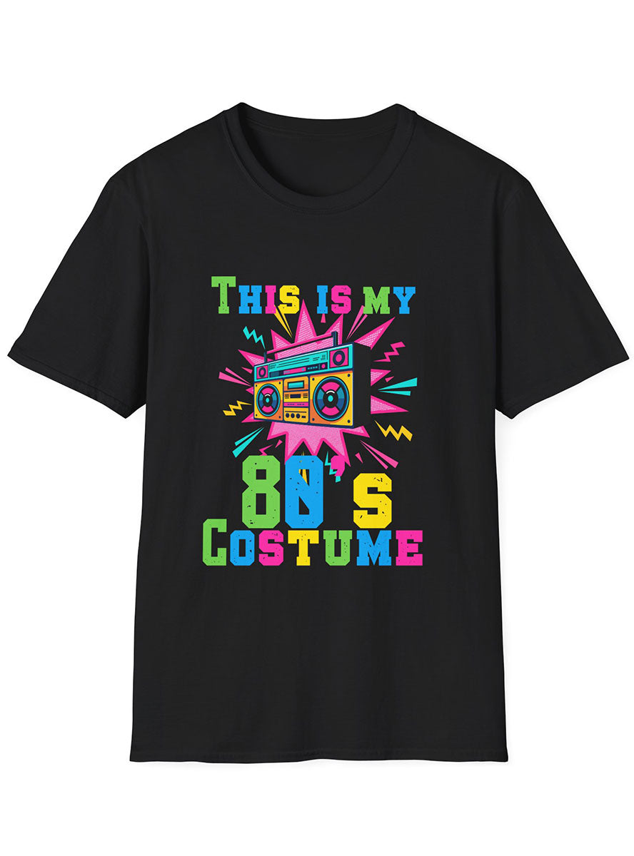 Plus Size Neon Print This Is My 80s Costume Shirt