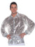 Image of Disco Men's Plus Size Silver Sequin 1970s Costume Shirt