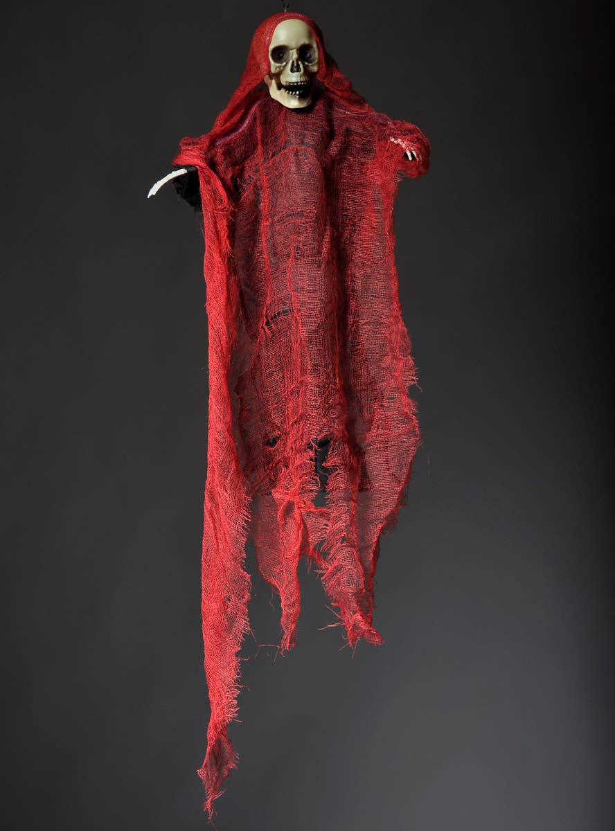 Image of Hanging Red Skeleton 40cm Halloween Decoration - Alternate Image