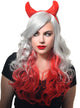 Image of Plush Red Vinyl Devil Horns Halloween Costume Headband - Alternate Image