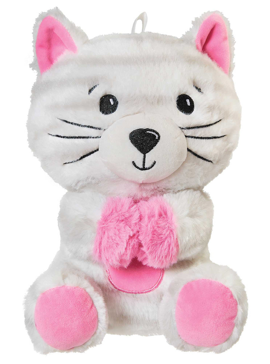 Plush White Kitty Cat 20cm Balloon Weight - Main Image