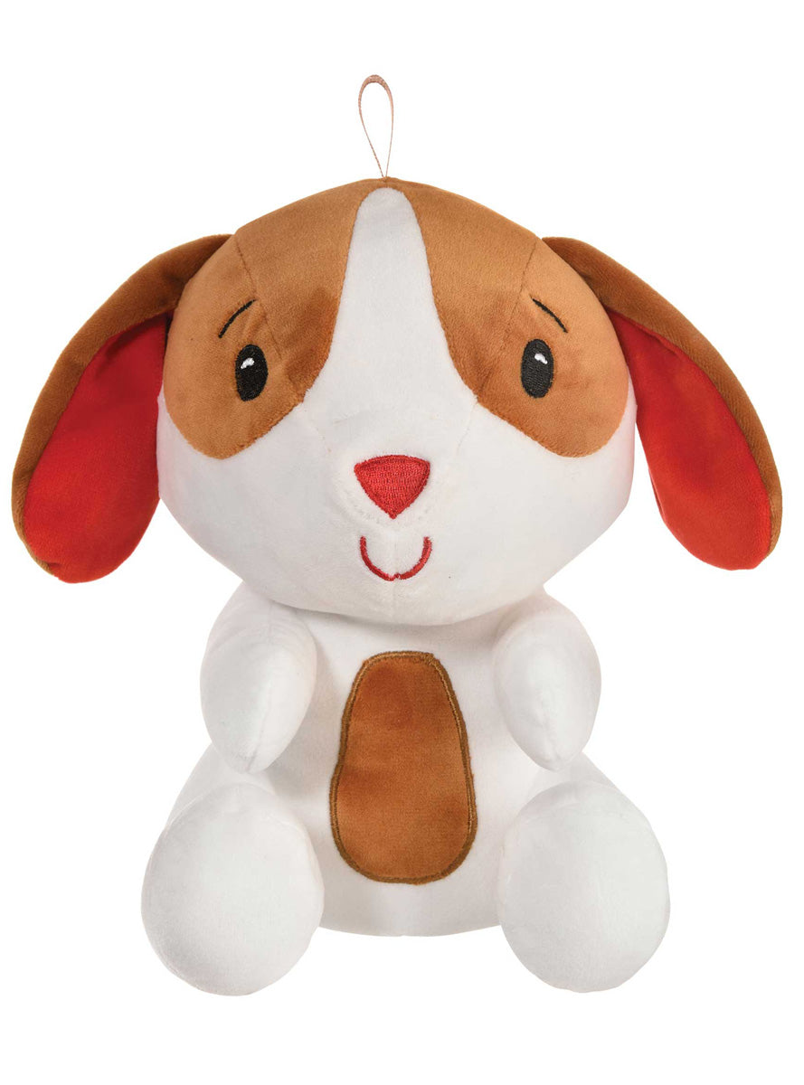 Plush White Puppy Dog 20cm Balloon Weight - Main Image