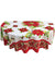 Image of Poinsettia Red and Green Flower Christmas Table Cloth