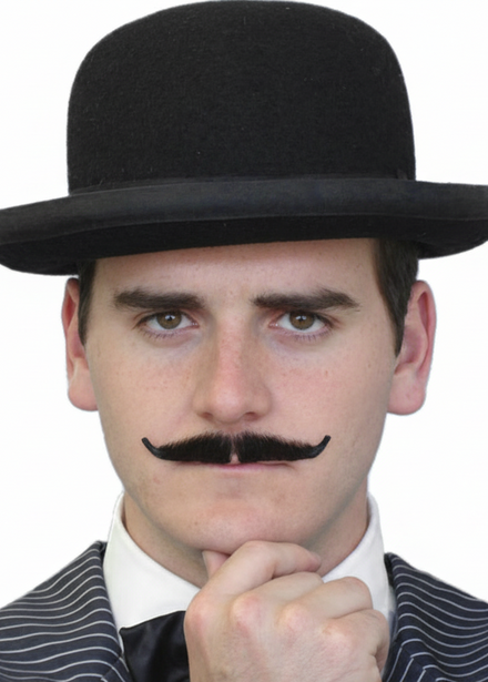 Poirot Mens Black Costume Moustache - Main Image