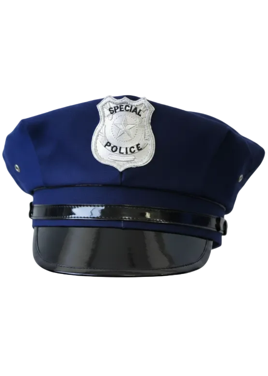 Adults Navy Blue Police Officer Costume Hat - main image