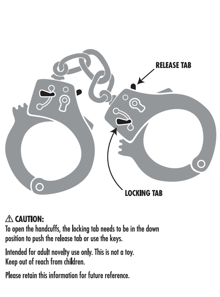 Silver Metal Novelty Cop Handcuffs - Alternate Image