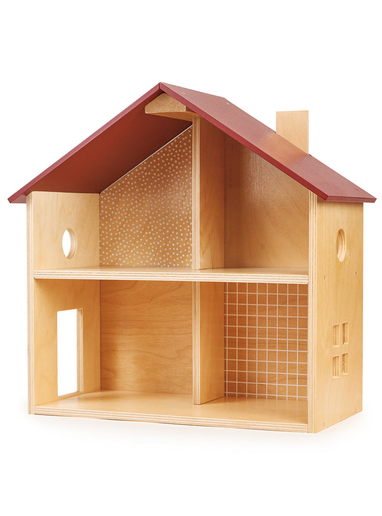 Poppets Wooden Dollhouse With Furniture - Empty Image