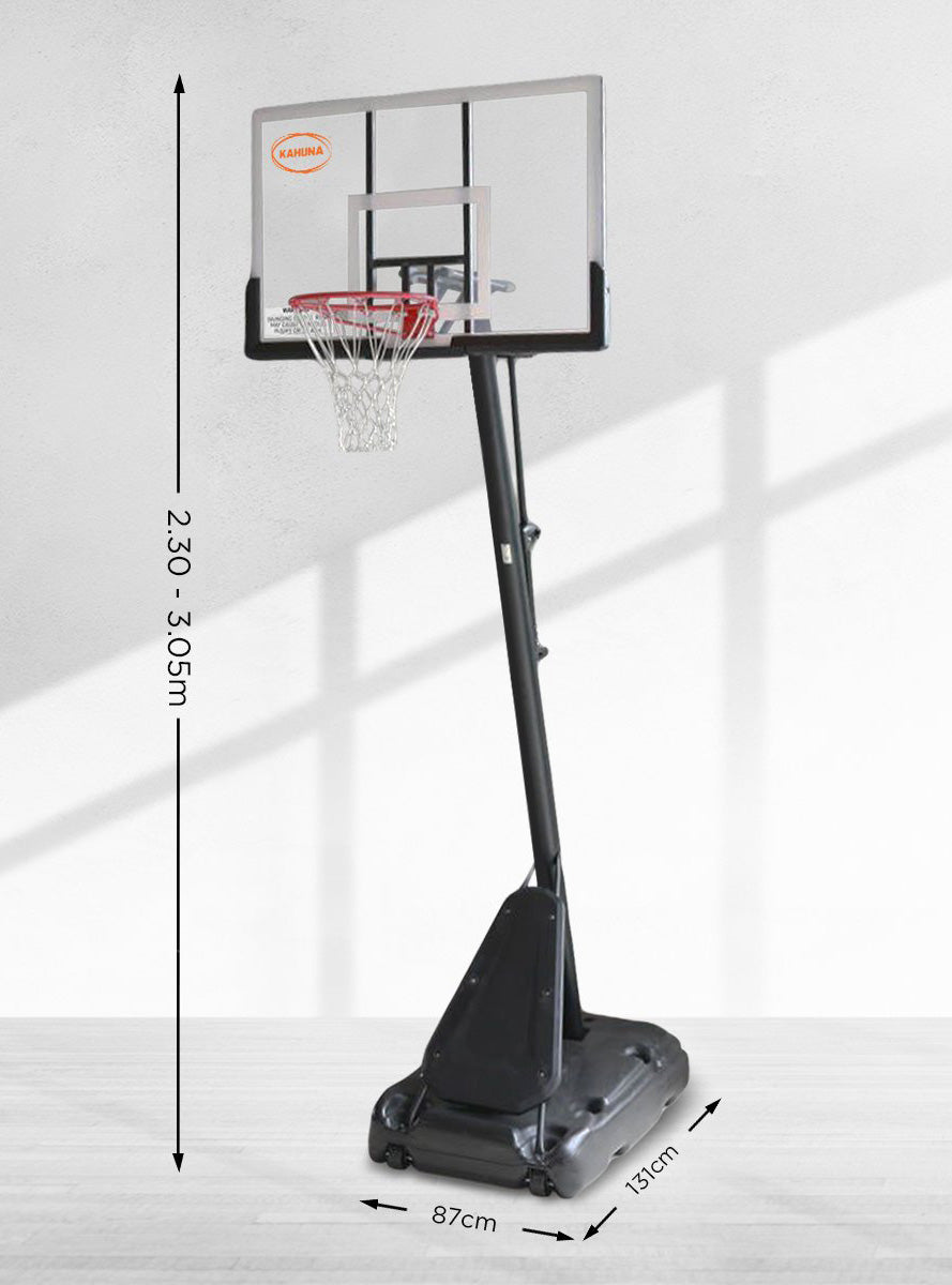 Portable adjustable basketball hoop system 2.3 metres - dimensions image 1